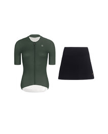 RIVANELLE maillot corto y falda - ELEVATE - negro/verde